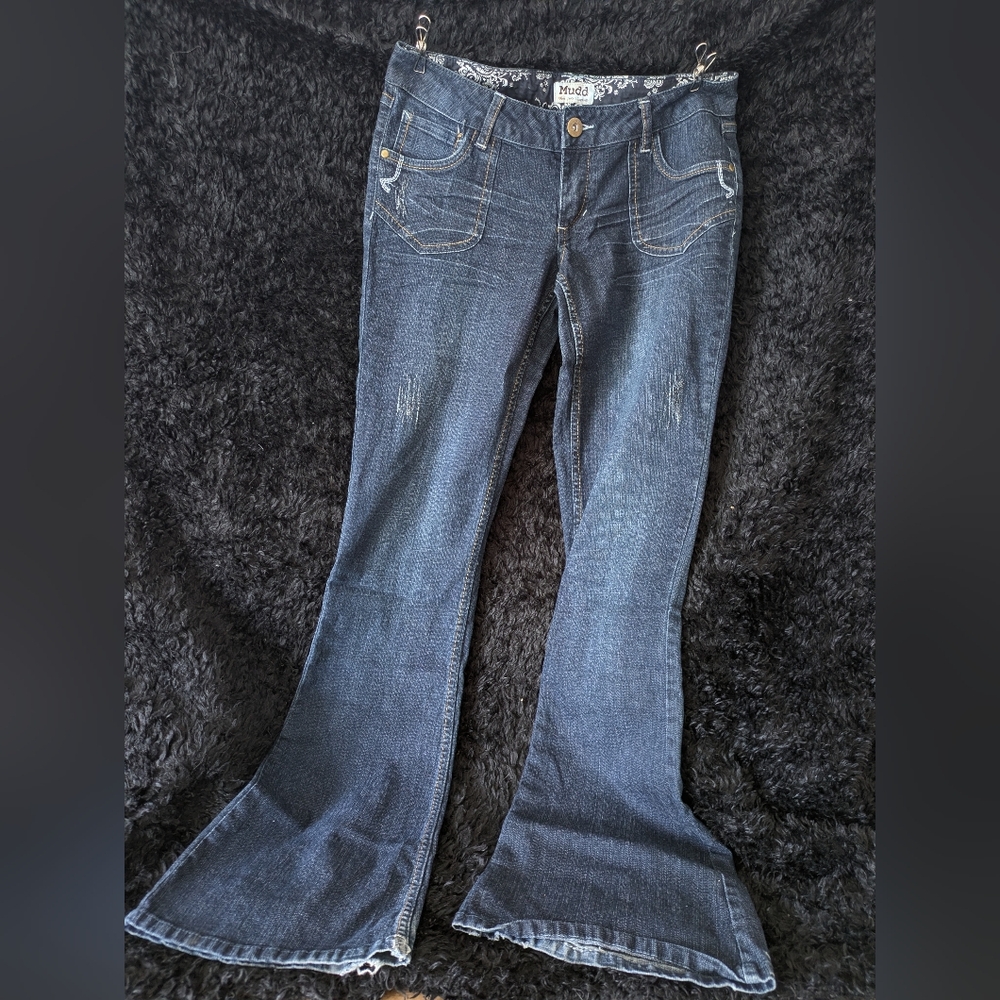 Mudd Women's Dark Blue Flare Jeans